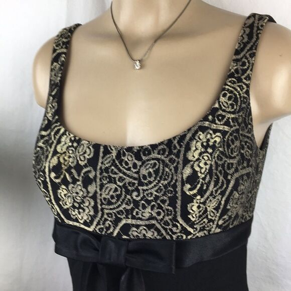 Nanette Lepore Black & Gold Embellished Cocktail Evening Occasion Dress 6 - Picture 5 of 10